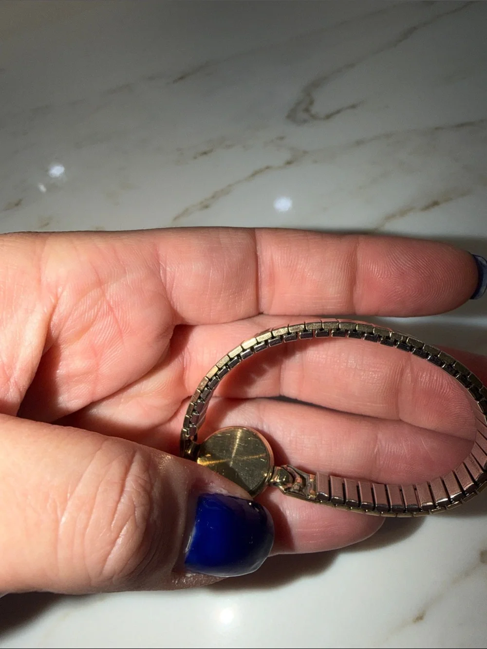Omega Gold-Tone Ladies Bracelet Watch with Champagne Dial